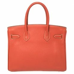 Hermes Rouge Pivoine Craie Clemence Leather Palladium Finished Birkin 30 Bag For Women -Deals Hermes Store luxury women hermes used handbags p450058 011