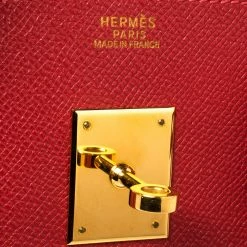 Hermes Rouge Casaque Epsom Leather Gold Finish Birkin 30 Bag For Women -Deals Hermes Store luxury women hermes used handbags p450331 004
