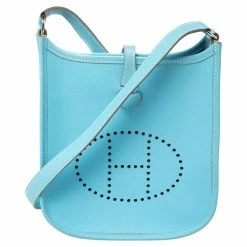 Hermes Blue De Nord Epsom Leather Evelyne TPM Bag For Women