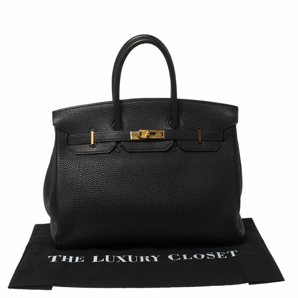 Hermes Hermès Black Togo Leather Gold Finished Birkin 35 Bag For Women 12 Hermes Hermès Black Togo Leather Gold Finished Birkin 35 Bag For Women - Image 10