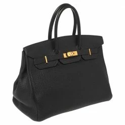 Hermes Hermès Black Togo Leather Gold Finished Birkin 35 Bag For Women 18 Hermes Hermès Black Togo Leather Gold Finished Birkin 35 Bag For Women -Deals Hermes Store luxury women hermes used handbags p453536 006