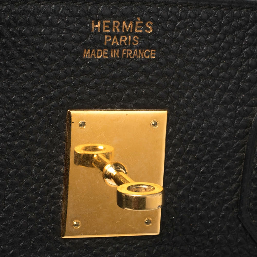 Hermes Hermès Black Togo Leather Gold Finished Birkin 35 Bag For Women 11 Hermes Hermès Black Togo Leather Gold Finished Birkin 35 Bag For Women - Image 9