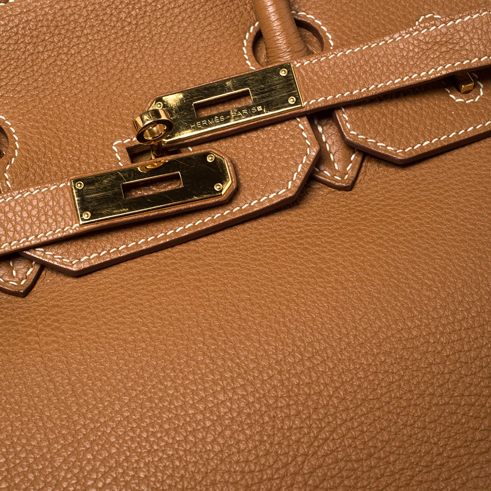 Hermes Gold Togo Leather Gold Hardware Birkin 35 Bag For Women 7 Hermes Gold Togo Leather Gold Hardware Birkin 35 Bag For Women - Image 5