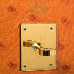 Hermes Orange Ostrich Gold Finished Kelly Sellier 32 Bag For Women -Deals Hermes Store luxury women hermes used handbags p458318 007