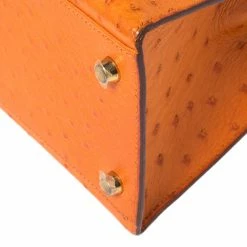 Hermes Orange Ostrich Gold Finished Kelly Sellier 32 Bag For Women -Deals Hermes Store luxury women hermes used handbags p458318 008