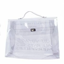 Hermes Transparent Vinyl Limited Edition Kelly Bag For Women -Deals Hermes Store luxury women hermes used handbags p458334 003
