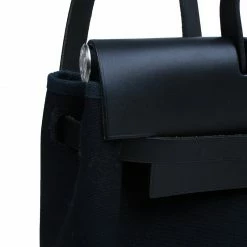 Hermes Black Herbag 2 In 1 Tote And Handbag Convertible Satchel For Women -Deals Hermes Store luxury women hermes used handbags p46047 007