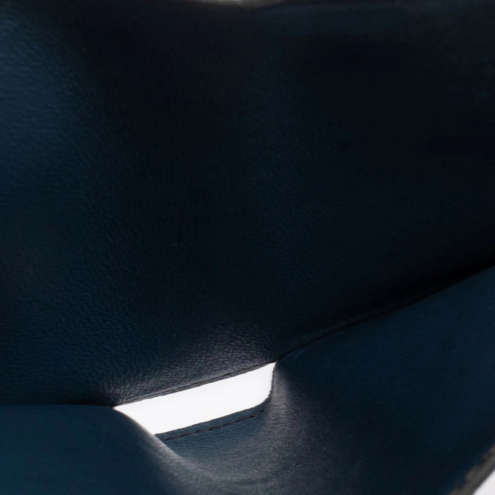 Hermes Bleu Iris Ostrich Bearn Compact Wallet For Women 10 Hermes Bleu Iris Ostrich Bearn Compact Wallet For Women - Image 8