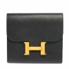 Hermes Noir Epsom Leather Constance Compact Wallet For Women 2 Hermes Noir Epsom Leather Constance Compact Wallet For Women -Deals Hermes Store luxury women hermes used handbags p462617 004