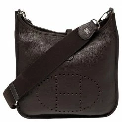 Hermes Cacao Togo Leather Evelyne III PM Bag For Women