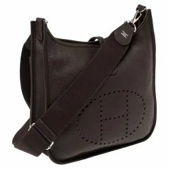 Hermes Cacao Togo Leather Evelyne III PM Bag For Women 16 Hermes Cacao Togo Leather Evelyne III PM Bag For Women -Deals Hermes Store luxury women hermes used handbags p462637 004