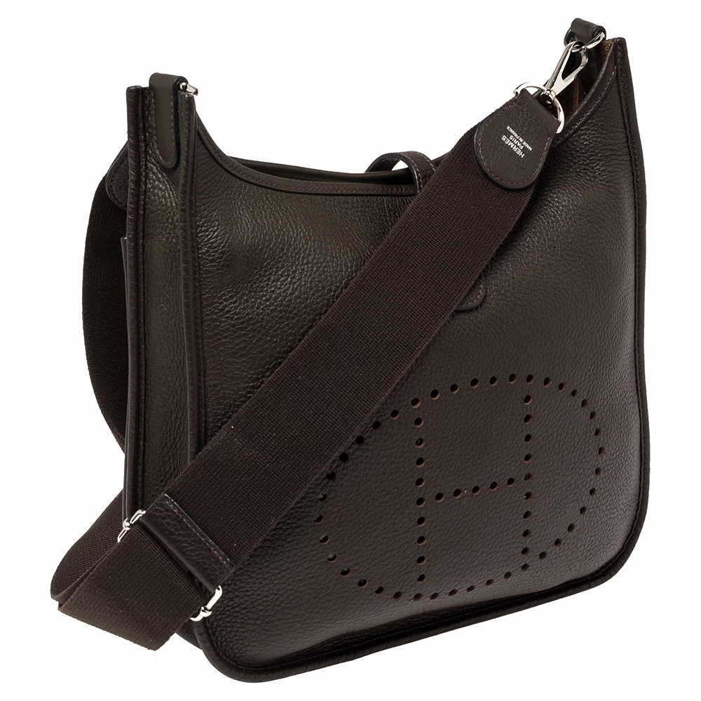 Hermes Cacao Togo Leather Evelyne III PM Bag For Women 5 Hermes Cacao Togo Leather Evelyne III PM Bag For Women - Image 3
