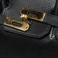 Hermes Black Taurillon Clemence Leather Gold Finished Birkin 35 Bag For Women -Deals Hermes Store luxury women hermes used handbags p462764 009