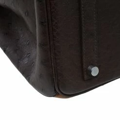 Hermes Brown Tri Color Ostrich Leather Palladium Birkin 35 Bag For Women -Deals Hermes Store luxury women hermes used handbags p46295 012