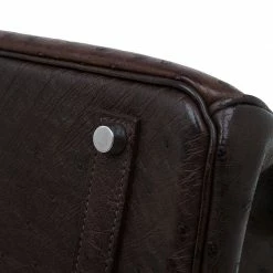 Hermes Brown Tri Color Ostrich Leather Palladium Birkin 35 Bag For Women -Deals Hermes Store luxury women hermes used handbags p46295 013