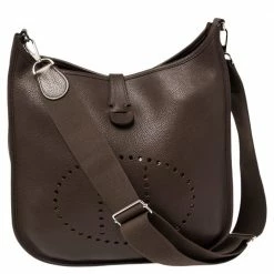 Hermes Cacao Togo Leather Evelyne III GM Bag For Women