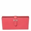 Hermes Rose Azalee Chevre Mysore Bearn Wallet For Women