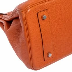 Hermes Orange Togo Leather Palladium Finished Shoulder Birkin JPG 42 Bag For Women -Deals Hermes Store luxury women hermes used handbags p465189 007