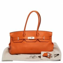 Hermes Orange Togo Leather Palladium Finished Shoulder Birkin JPG 42 Bag For Women -Deals Hermes Store luxury women hermes used handbags p465189 010