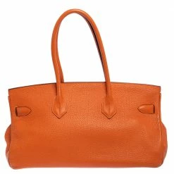 Hermes Orange Togo Leather Palladium Finished Shoulder Birkin JPG 42 Bag For Women -Deals Hermes Store luxury women hermes used handbags p465189 011