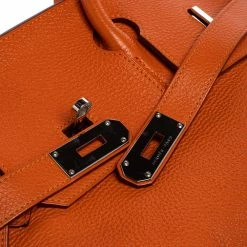 Hermes Orange Togo Leather Palladium Finished Shoulder Birkin JPG 42 Bag For Women -Deals Hermes Store luxury women hermes used handbags p465189 012