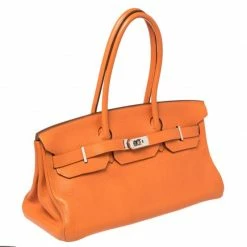 Hermes Orange Togo Leather Palladium Finished Shoulder Birkin JPG 42 Bag For Women -Deals Hermes Store luxury women hermes used handbags p465189 1626267185 016