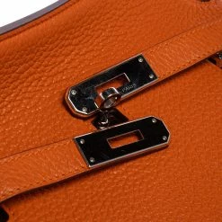 Hermes Orange Taurillon Clemence Leather Palladium Plated Jypsiere 28 Bag For Women -Deals Hermes Store luxury women hermes used handbags p465939 011