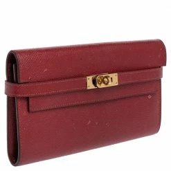 Hermes Ruby Epsom Leather Kelly Classic Wallet For Women -Deals Hermes Store luxury women hermes used handbags p467970 013