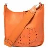 Hermes Feu Taurillon Clemence Leather Evelyne III PM Bag For Women -Deals Hermes Store luxury women hermes used handbags p468110 002