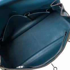Hermes Bleu Thalassa/Canopee Taurillon Clemence Leather Palladium Hardware Jypsiere 34 Bag For Women -Deals Hermes Store luxury women hermes used handbags p468597 007