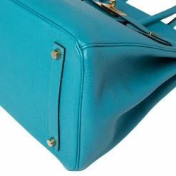 Hermes Turquoise Togo Leather Gold Hardware Birkin 35 Bag For Women 25 Hermes Turquoise Togo Leather Gold Hardware Birkin 35 Bag For Women -Deals Hermes Store luxury women hermes used handbags p468607 002