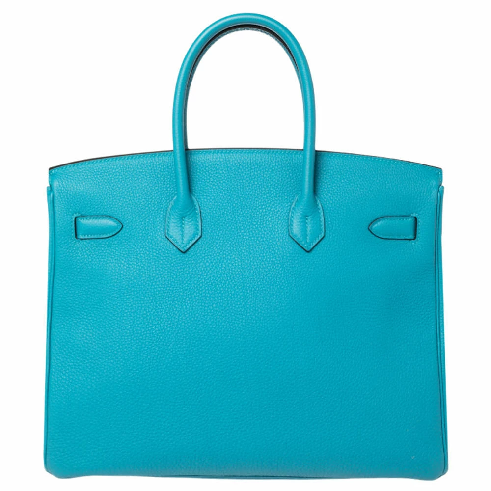 Hermes Turquoise Togo Leather Gold Hardware Birkin 35 Bag For Women 6 Hermes Turquoise Togo Leather Gold Hardware Birkin 35 Bag For Women - Image 4
