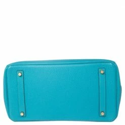 Hermes Turquoise Togo Leather Gold Hardware Birkin 35 Bag For Women 19 Hermes Turquoise Togo Leather Gold Hardware Birkin 35 Bag For Women -Deals Hermes Store luxury women hermes used handbags p468607 013