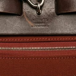 Hermes Rouge H/Ebene Canvas And Leather Herbag Zip 31 Bag For Women -Deals Hermes Store luxury women hermes used handbags p468707 002