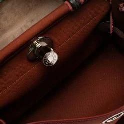 Hermes Rouge H/Ebene Canvas And Leather Herbag Zip 31 Bag For Women -Deals Hermes Store luxury women hermes used handbags p468707 004