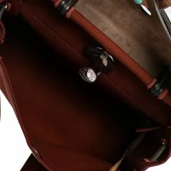 Hermes Rouge H/Ebene Canvas And Leather Herbag Zip 31 Bag For Women -Deals Hermes Store luxury women hermes used handbags p468707 006