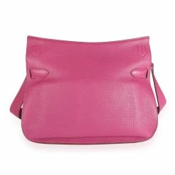 Hermes Tosca/Pink Clemence Leather Jypsiere 34 Bag For Women -Deals Hermes Store luxury women hermes used handbags p469057 004