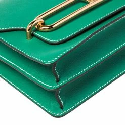Hermes Vert Vertigo Evercolor Leather Gold Hardware Roulis 24 Bag For Women 24 Hermes Vert Vertigo Evercolor Leather Gold Hardware Roulis 24 Bag For Women -Deals Hermes Store luxury women hermes used handbags p472705 003