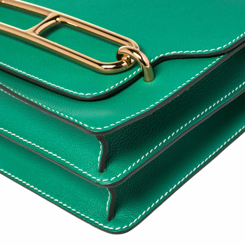 Hermes Vert Vertigo Evercolor Leather Gold Hardware Roulis 24 Bag For Women 14 Hermes Vert Vertigo Evercolor Leather Gold Hardware Roulis 24 Bag For Women - Image 12