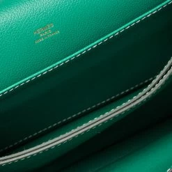 Hermes Vert Vertigo Evercolor Leather Gold Hardware Roulis 24 Bag For Women 20 Hermes Vert Vertigo Evercolor Leather Gold Hardware Roulis 24 Bag For Women -Deals Hermes Store luxury women hermes used handbags p472705 005