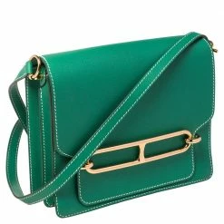 Hermes Vert Vertigo Evercolor Leather Gold Hardware Roulis 24 Bag For Women 16 Hermes Vert Vertigo Evercolor Leather Gold Hardware Roulis 24 Bag For Women -Deals Hermes Store luxury women hermes used handbags p472705 009