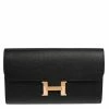 Hermes Noir Epsom Leather Constance Long Wallet For Women -Deals Hermes Store luxury women hermes used handbags p474383 002
