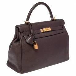 Hermes Chocolat Taurillon Clemence Leather Gold Hardware Kelly Retourne 32 Bag For Women 23 Hermes Chocolat Taurillon Clemence Leather Gold Hardware Kelly Retourne 32 Bag For Women -Deals Hermes Store luxury women hermes used handbags p477299 004