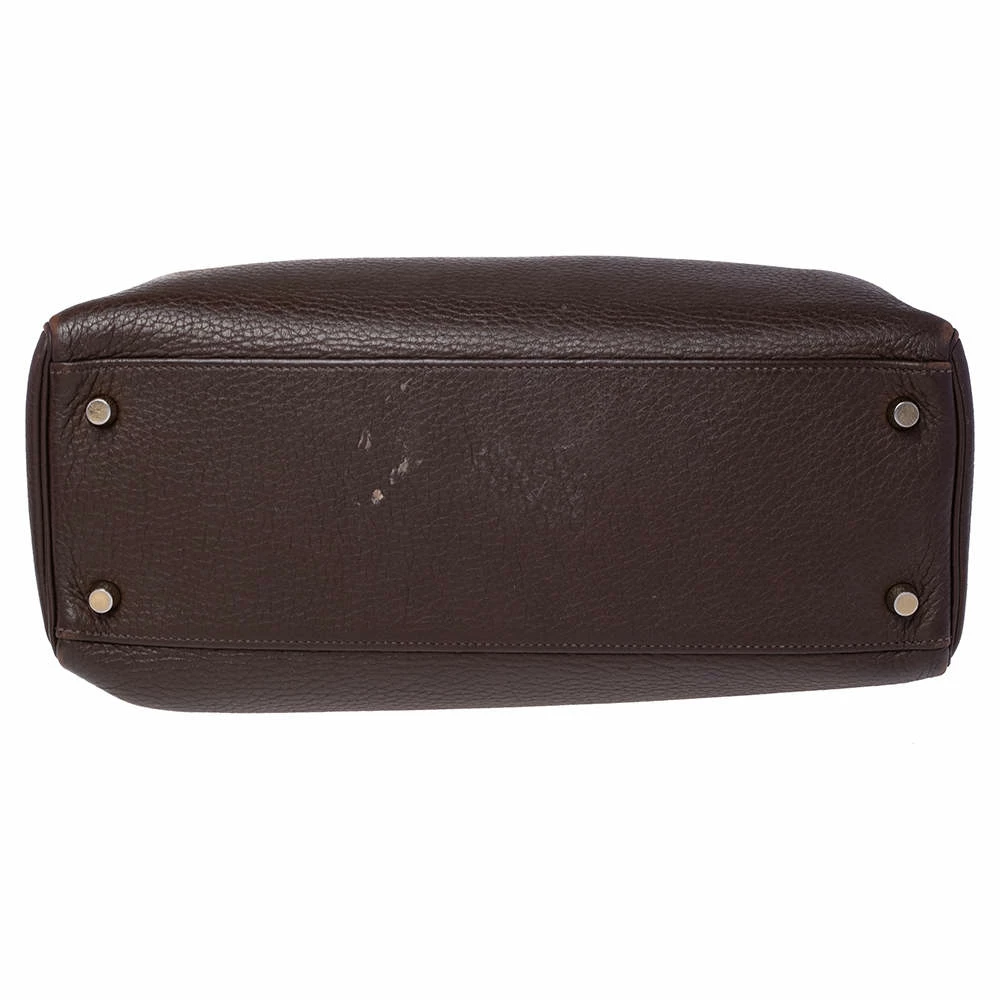 Hermes Chocolat Taurillon Clemence Leather Gold Hardware Kelly Retourne 32 Bag For Women 12 Hermes Chocolat Taurillon Clemence Leather Gold Hardware Kelly Retourne 32 Bag For Women - Image 10