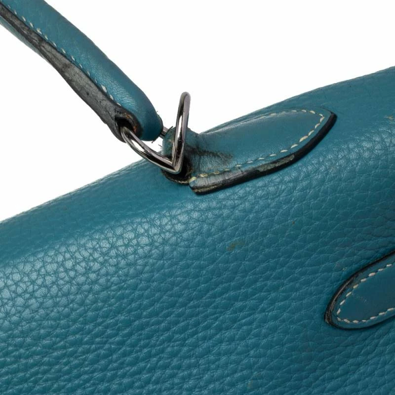 Hermes Bleu Jean Taurillon Clemence Leather Palladium Hardware Kelly Retourne 35 Bag For Women 11 Hermes Bleu Jean Taurillon Clemence Leather Palladium Hardware Kelly Retourne 35 Bag For Women - Image 9