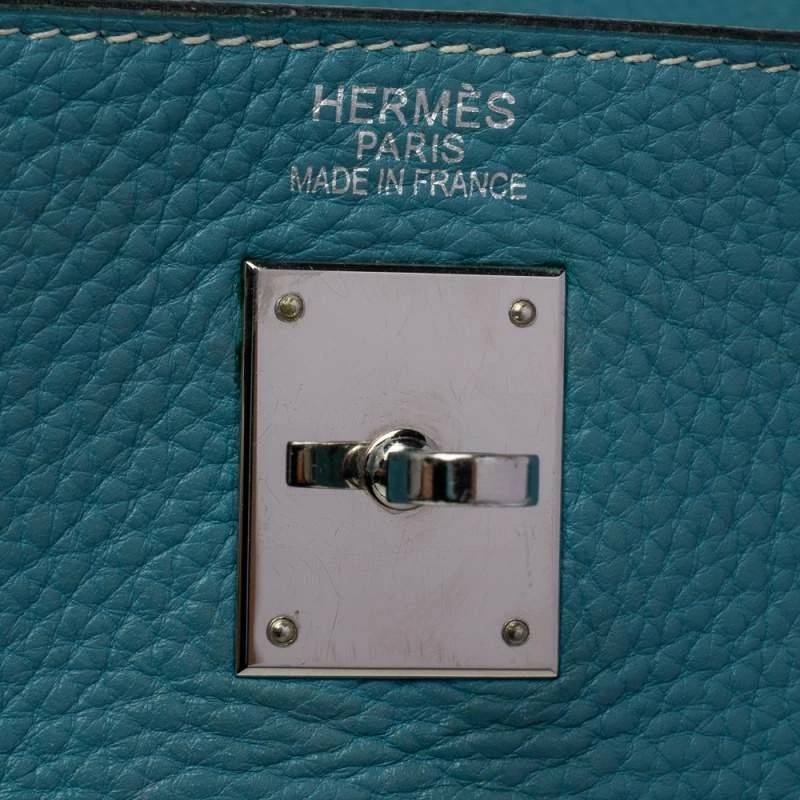 Hermes Bleu Jean Taurillon Clemence Leather Palladium Hardware Kelly Retourne 35 Bag For Women 17 Hermes Bleu Jean Taurillon Clemence Leather Palladium Hardware Kelly Retourne 35 Bag For Women - Image 15
