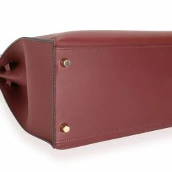 Hermes Rouge H Sombrero Leather Gold Hardware Kelly 35 Bag For Women -Deals Hermes Store luxury women hermes used handbags p477547 002