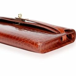 Hermes Brown/Miel Shiny Niloticus Crocodile Leather Kelly Cut Bag For Women 17 Hermes Brown/Miel Shiny Niloticus Crocodile Leather Kelly Cut Bag For Women -Deals Hermes Store luxury women hermes used handbags p477554 001
