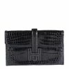 Hermes Blue Marine Shiny Niloticus Crocodile Leather Mini Jige 20 Bag For Women