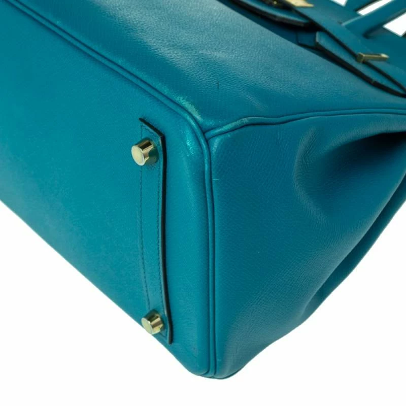 Hermes Blue Izmir Epsom Leather Gold Hardware Birkin 30 Bag For Women 22 Hermes Blue Izmir Epsom Leather Gold Hardware Birkin 30 Bag For Women - Image 20